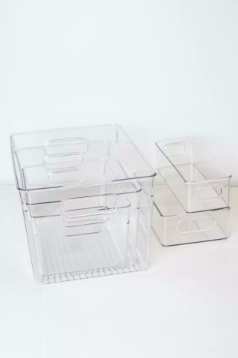 ORGANIZADOR "CLEAR" PARA HELADERA "L" DE ACRILICO CON ASAS SIN TAPA #4 - comprar online