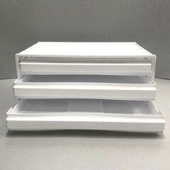 CAJA ORGANIZADORA "LUXURY" CON 3 BANDEJAS BLANCA