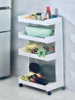 MUEBLE ORGANIZADOR "HOME" CON 4 ESTANTES Y RUEDITAS/ CARRITO