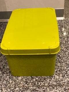 CAJA CON TAPA "ARCHIVO" PLASTICA VERDE LIMON CHICA