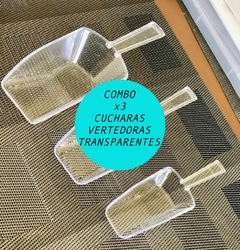 COMBO x3 CUCHARAS VERTEDORAS "PALI" TRANSPARENTES - comprar online