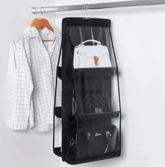 ORGANIZADOR COLGANTE NEGRO PARA CARTERAS CON PERCHA