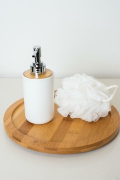 DISPENSER NORDICO BLANCO CON BAMBOO REDONDO en internet