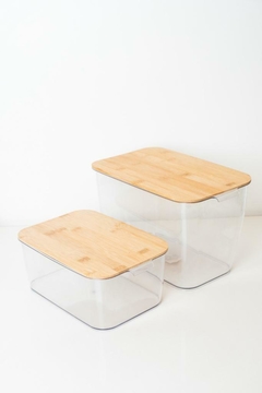 CAJA DE ACRILICO "ISABELLA BEAUTY" CON TAPA DE BAMBOO XL - comprar online