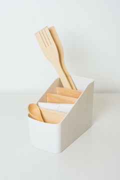 ORGANIZADOR NORDICO PLASTICO CON 4 DIVISIONES EN BAMBOO ALTO - tienda online