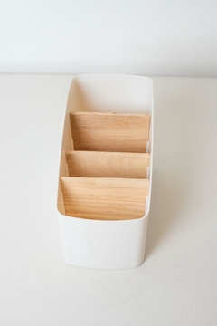 ORGANIZADOR NORDICO PLASTICO CON 4 DIVISIONES EN BAMBOO ALTO - comprar online