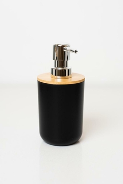 DISPENSER NORDICO NEGRO CON BAMBOO