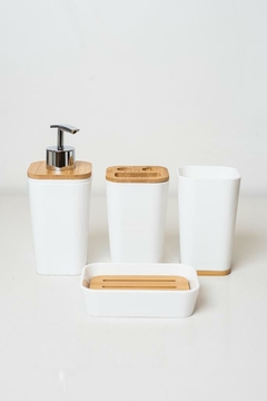 VASO BLANCO "NORDICO SQUARE" CON BAMBOO en internet