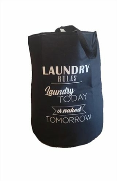 CESTO DE TELA LAUNDRY NEGRO - comprar online