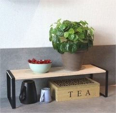 ESTANTE DECO "FOLK" DE MADERA NATURAL Y METAL BLACK - comprar online