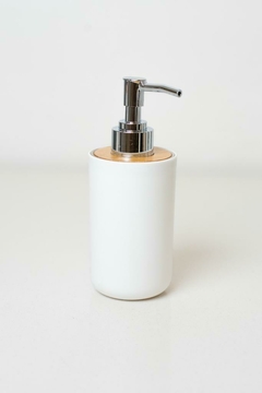 DISPENSER NORDICO BLANCO CON BAMBOO REDONDO