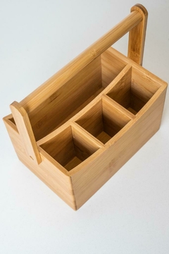 ORGANIZADOR "VALSEN" CUBIERTOS / UTENSILLOS “L” DE BAMBOO - comprar online