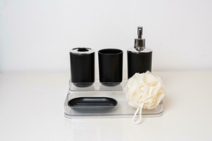 SET x4 PARA BAÑO "PAMPLONA" CON PLATEADO - comprar online