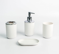 SET x4 PARA BAÑO "PAMPLONA" CON PLATEADO - tienda online