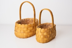 SET x2 CANASTAS "PICNIC" CON MANIJA DE BAMBOO - comprar online