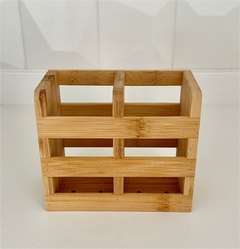 PORTA CUBIERTOS / UTENISILLOS "NILO" DE BAMBOO CON 2 DIVISIONES - tienda online