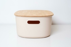 CAJA OVALADA "ESTOCOLMO" "L" CON TAPA DE BAMBOO - comprar online