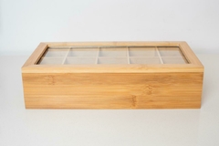 CAJA ORGANIZADORA DE SAQUITOS DE TE 10 DIVISIONES DE BAMBOO - comprar online