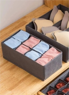 ORGANIZADOR DE TELA "FIKA" RECTANGULAR 8 DIVISIONES GRIS - comprar online