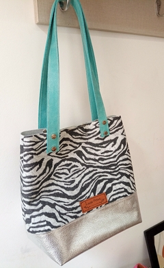 MINI TOTE BAG LU CEBRA / PLATA