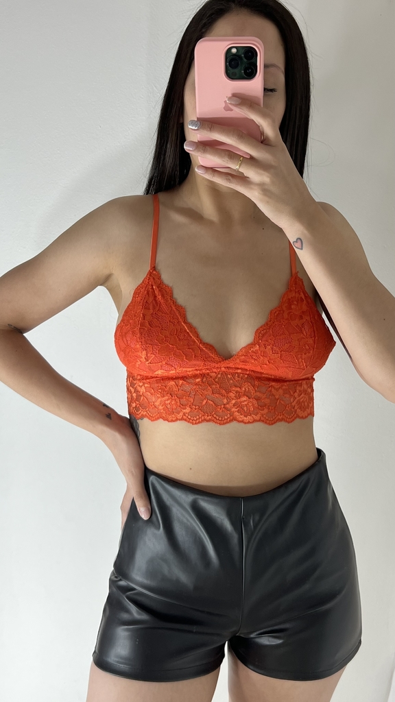 TOP ENCAJE BASICO NARANJA Comprar en ALL COLORS