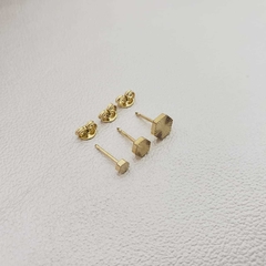 Aretes Topos Sol Redondo 3mm Oro laminado 18k - Oro laminado 18k