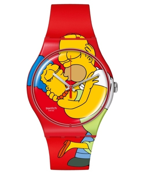 Reloj Swatch SO29Z120 Sweet Embrace La Edicion de San Valentin con Los Simpsons