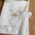 Toalha Batizado cambraia linho personalizada anjinho cinza e vela decorada - comprar online