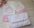kit maternidade porta lenço umedecido e fraldinhas bordadas