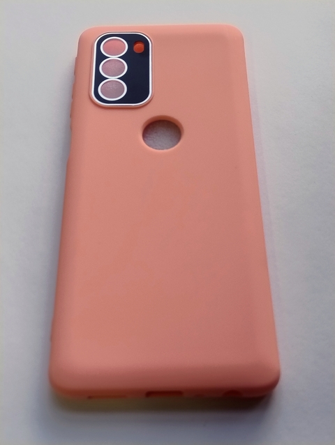 Moto G51 Funda Silicon Case Rosa con templado de camaras