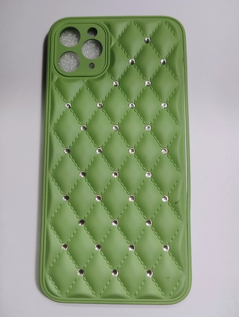 iPhone 11 pro max funda Rigida Slim diseños Strass Verde