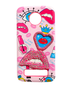 Moto Z2 Play funda Reforzada diseños Strass Love