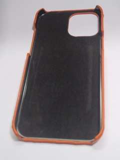 iPhone 12 Pro Max Funda Diseños Ecocuero con Tarjetero Naranja - Tecnostreet785