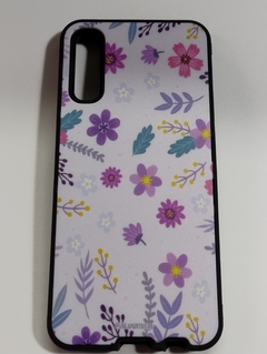 Sams A50 = A30s funda Rigida Varnish Diseños Flores fondo lila