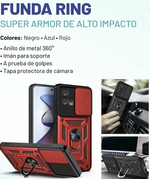 Iphone 15 Pro Max Funda reforzada DISEÑOS Ring Roja