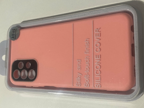 Sams A13 Funda Silicon Case rosa con templado de camara