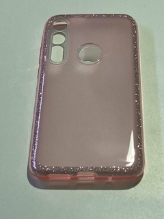 Moto G8 Plus Funda Tpu silicona diseños glitter Rosa