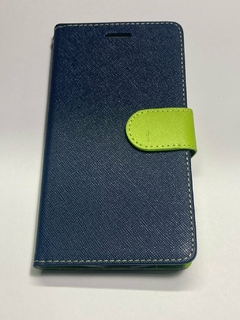 Moto G5 Funda Libro Book Cover Azul con verde