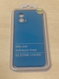 Moto G73 Funda Silicone Case Celeste