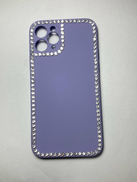 iPhone 11 Pro funda silicona case Diamantes Lila Flexible