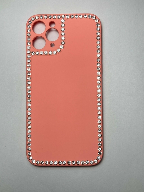 iPhone 11 Pro funda silicona case Diamantes Salmon Flexible