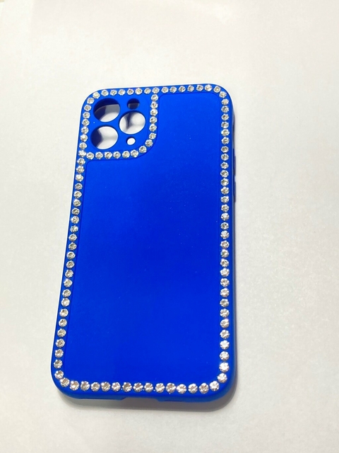 iPhone 11 Pro funda silicona case Diamantes Azul Flexible