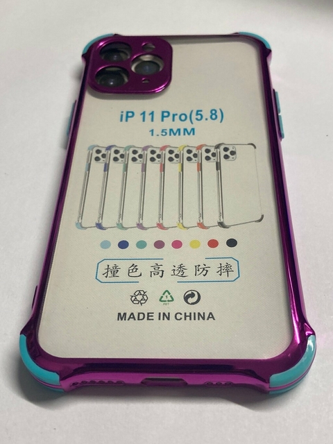 iPhone 11 pro funda antishock borde color violeta