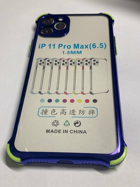 iPhone 11 pro Max funda antishock borde color Azul