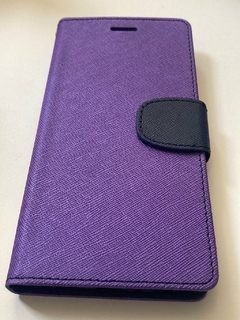 Moto G5 Plus Funda Libro Book Cover con Tapa violeta con azul