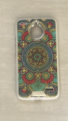 Moto E4 Funda reforzada diseños Mandala verde