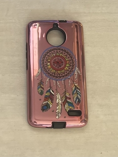 Moto E4 Funda reforzada diseños Atrapa sueños violeta