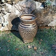 Vaso Arumã 30Cm Alt Preto/Cru - comprar online