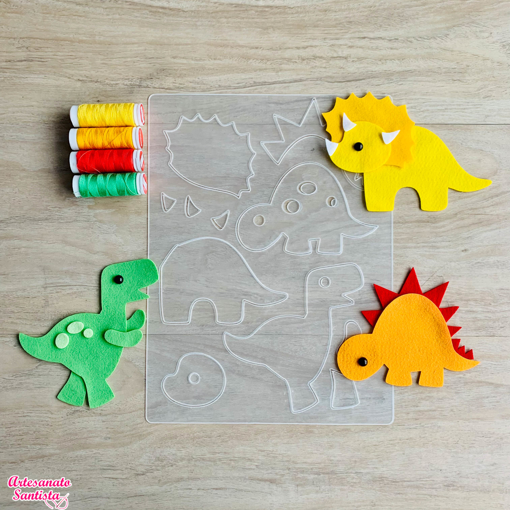 Moldes de dinossauros em feltro para imprimir
