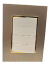 Llave Cambre Bauhaus 4 Teclas Blanco Oro Y Champagne